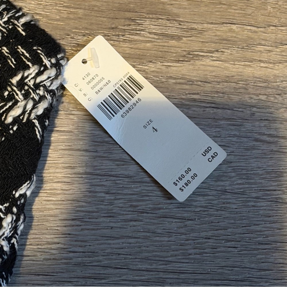 ANTHROPOLOGIE Maeve Tweed Preppy Whimsygoth Mini Dress Black White- women’s 4 - Picture 6 of 7